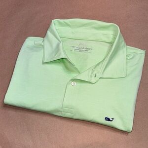 Vineyard Vines Lime Green Striped Performance Polo Shirt